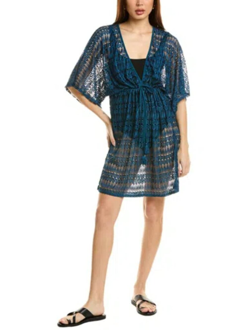 Contours by Coco Reef Blue Lace Caftan Cover Up Size L/XL NWT